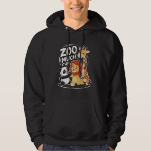 Zookeeper Zoo Much Fun Animals Safari Panda Lion Hoodie