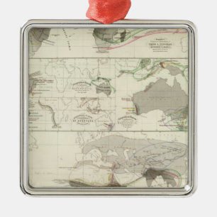 Zoological geography metal tree decoration