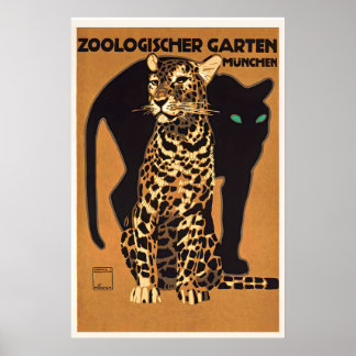 Zoologischer Garten München Black Panther anf Poster