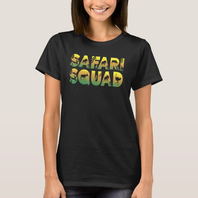 Zoologist African Wildlife Animal Safari Squad T-Shirt (Front)