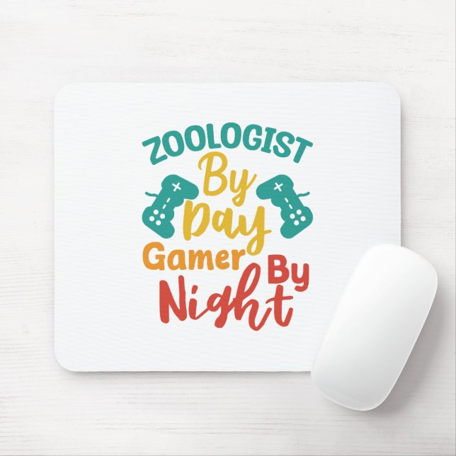 Zoologist By Day Gamer By Night Mouse Pad (With Mouse)