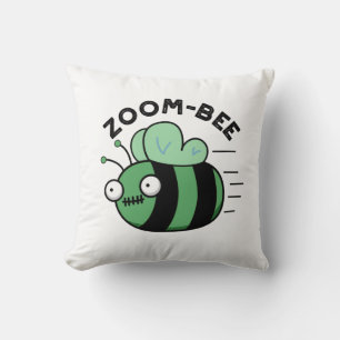 Zoom-bee Funny Halloween Zombie Bee Pun Cushion