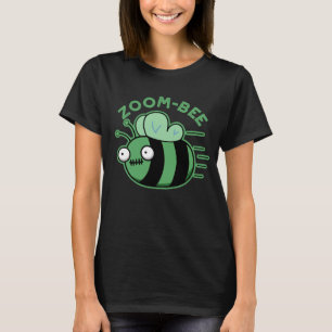 Zoom-bee Funny Zombie Bee Pun Dark BG T-Shirt