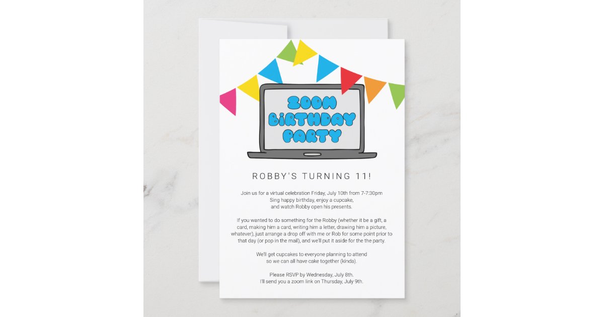Zoom Birthday Party Invitation Zazzle