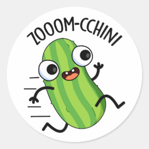 Zoom-cchini Funny Zucchini Pun  Classic Round Sticker