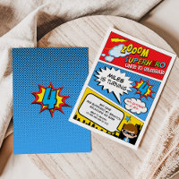 Zoom Comic Superhero 4th Birthday Invitation