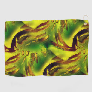 Zoom very scratched greenish yellow torn clippings golf towel