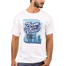 Zoom With a View Camera Cityscape T-Shirt Design