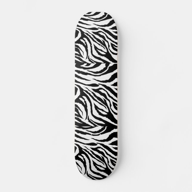 zoom_zebra_print, zoom_zebra_print, zoom_zebra_... skateboard (Front)
