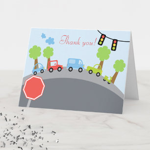Zoom Zoom Cars Folded Thank you notes