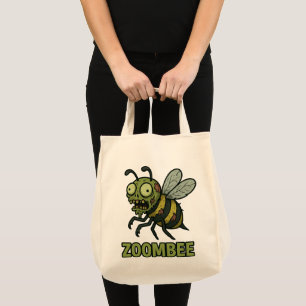  Zoombee – Funny Zombie Bee Cartoon Design Tote Bag