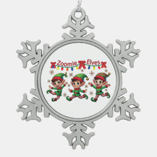 Zoomie Elves Christmas Snowflake Pewter Christmas Ornament