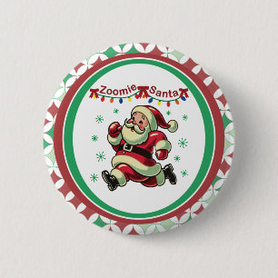 Zoomie Santa Christmas 6 Cm Round Badge
