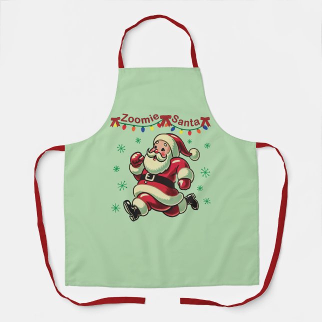 Zoomie Santa Christmas Apron (Front)