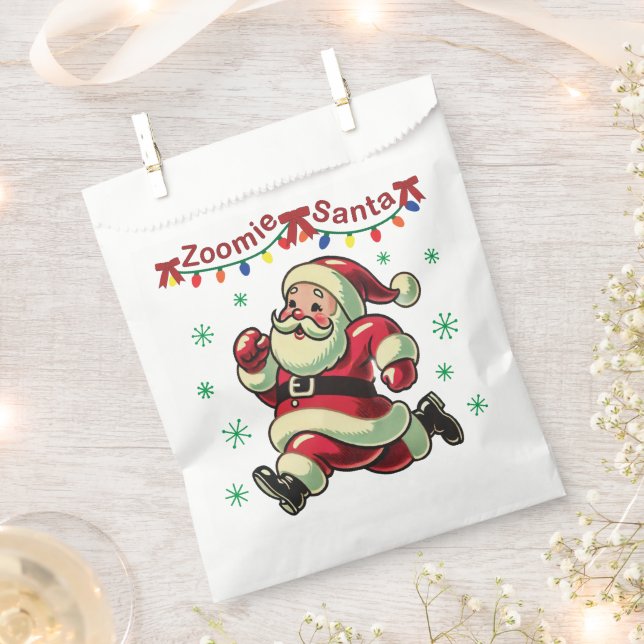 Zoomie Santa Christmas Favour Bag (Clipped)