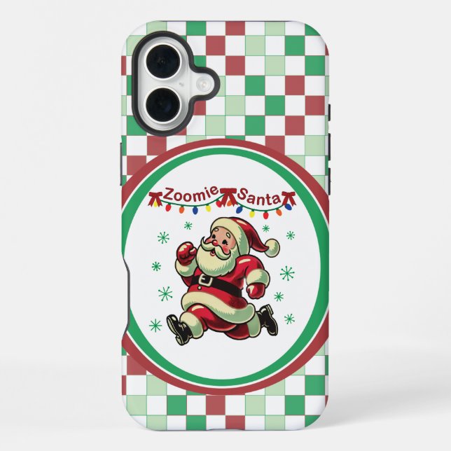 Zoomie Santa Christmas iPhone Case (Back)