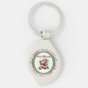 Zoomie Santa Christmas Key Ring