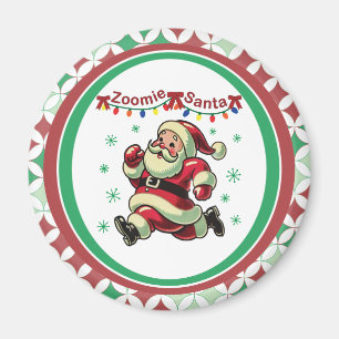 Zoomie Santa Christmas Magnet