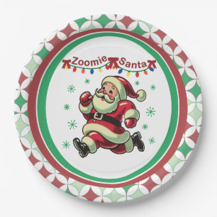 Zoomie Santa Christmas Paper Plate