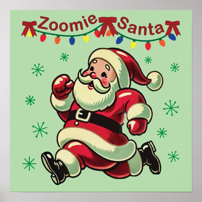 Zoomie Santa Christmas Poster (Front)