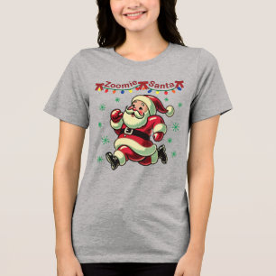 Zoomie Santa Christmas Tri-Blend Shirt
