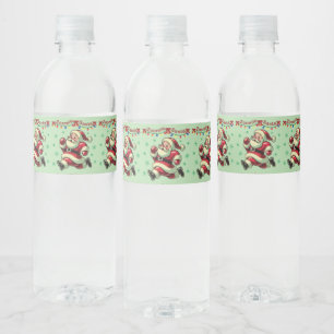 Zoomie Santa Christmas Water Bottle Label