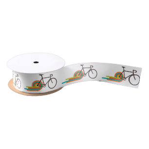 Zooming Bicycle Cycling Satin Ribbon