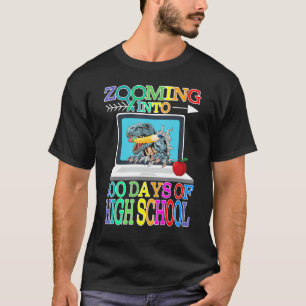 Zooming Into 100 Days Of High School Dinosaur T-Shirt