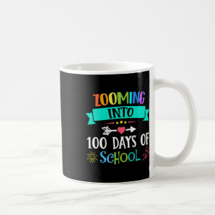 Zooming Into 100 Days Of School Teacher Kids Gift  Coffee Mug