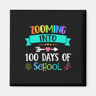 Zooming Into 100 Days Of School Teacher Kids Gift Magnet