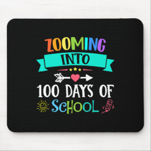 Zooming Into 100 Days Of School Teacher Kids Gift Mouse Pad