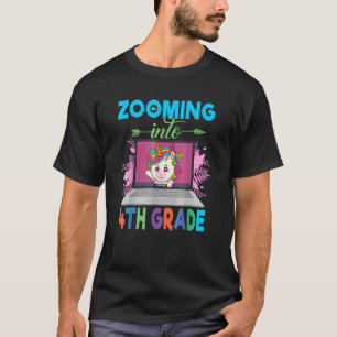 Zooming Into 4th Grade Unicorn Virtual Back To Sc T-Shirt