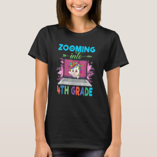 Zooming Into 4th Grade Unicorn Virtual Back To Sc T-Shirt