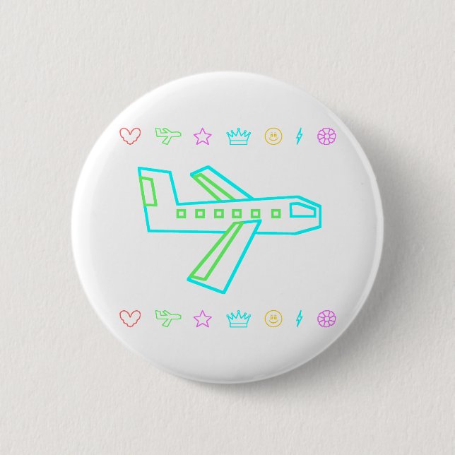 Zooper Plane 6 Cm Round Badge (Front)