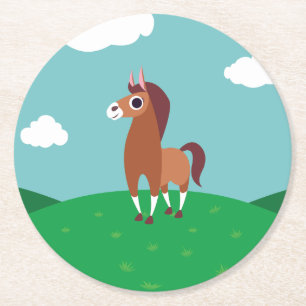 Zora the Horse Round Paper Coaster