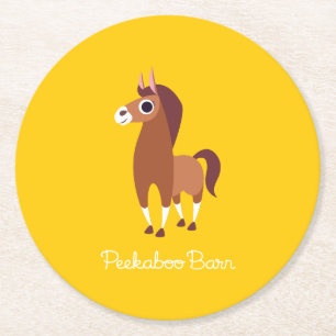 Zora the Horse Round Paper Coaster