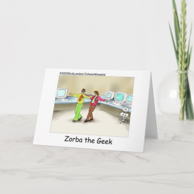 Zorba The Geek Funny Gifts & Collectibles Card (Front)