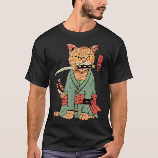 Zoro Cat Warrior  T-Shirt (Front)