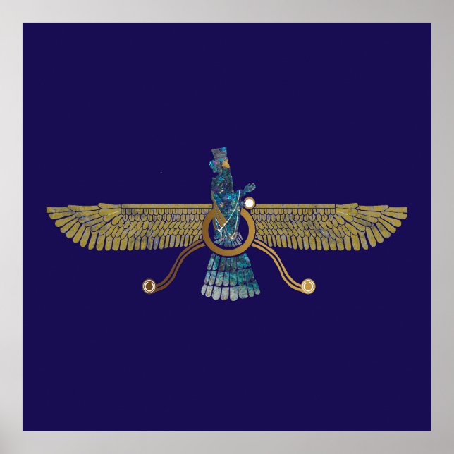 Zoroaster Ahura Mazda Zoroastrian Religion Symbol Poster (Front)
