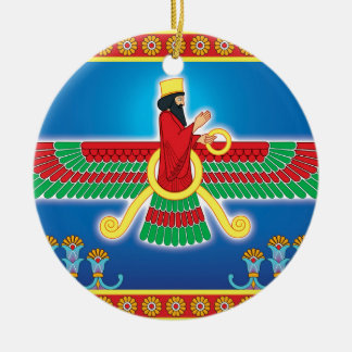 Zoroastrian Persian Faravahar Ceramic Tree Decoration