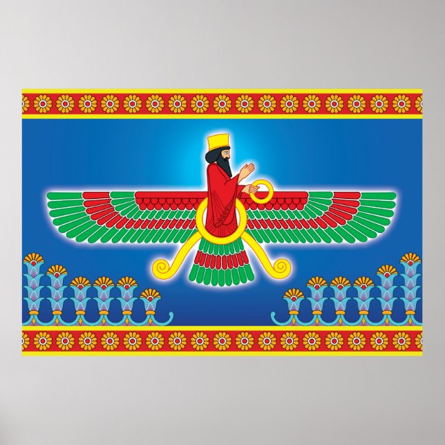 Zoroastrian Persian Faravahar Poster (Front)