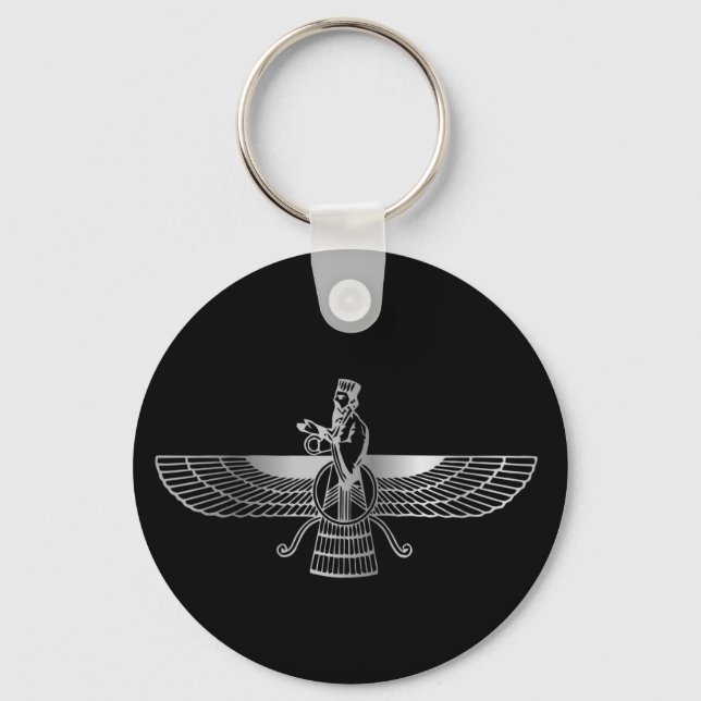 Zoroastrianism Faravahar Key Ring (Front)
