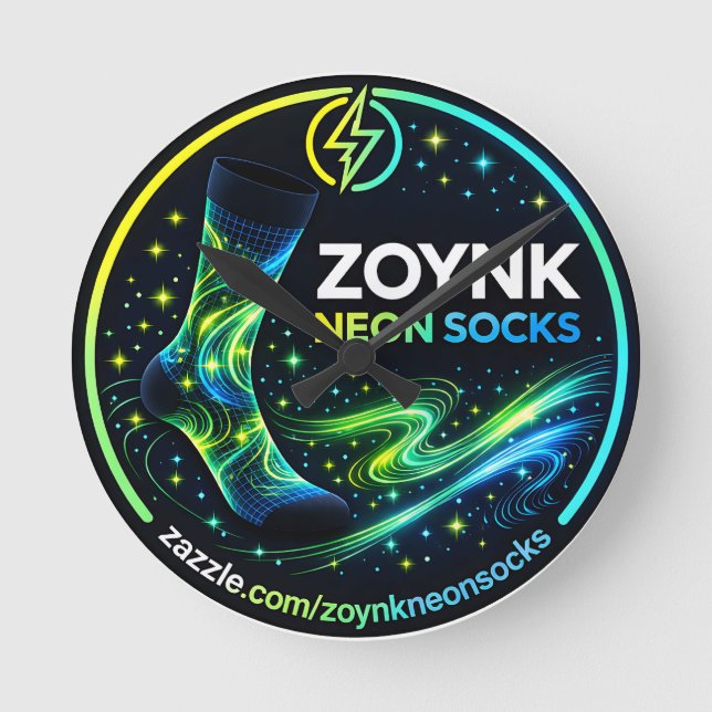 Zoynk Neon Socks Round Clock (Front)