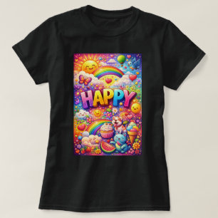 ZOYNK T-Shirt Graphics Happy 0045417
