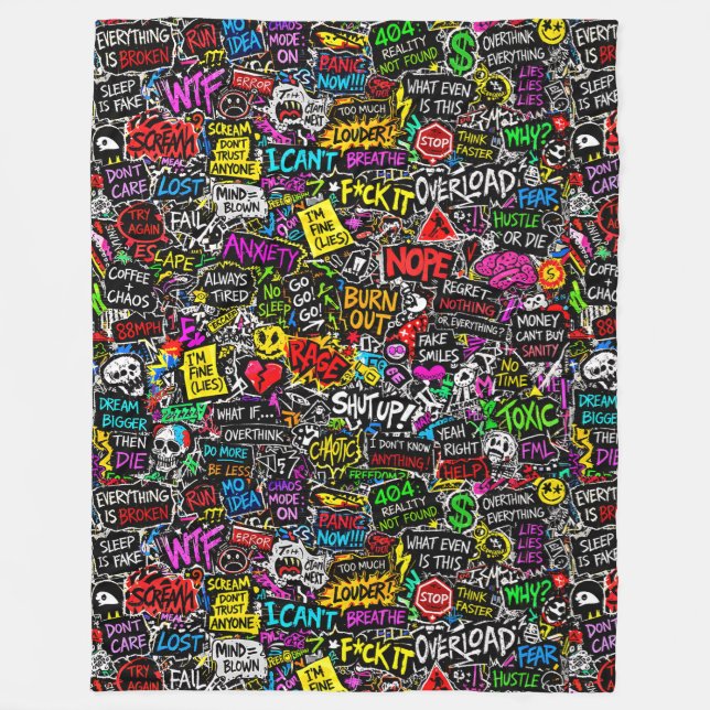 ZOYNKLAB Experiment 0047025 Chaos Fleece Blanket (Front)