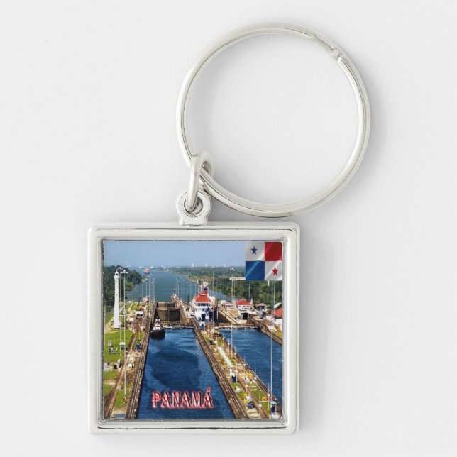 zPA014 PANAMA, CANAL LOCKS, America, Key Ring (Front)