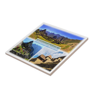 zPE005 MACHU PICCHU, Mosaic, Peru, America, Ceramic Tile