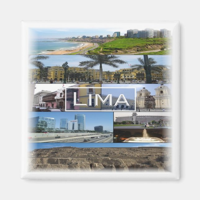 zPE008 mosaic of LIMA in Peru, America, Fridge Magnet (Front)