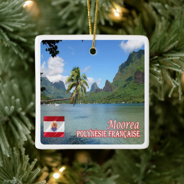 zPF013 COOK BAY, MOOREA, French Polynesia, Ceramic Ornament (Tree)