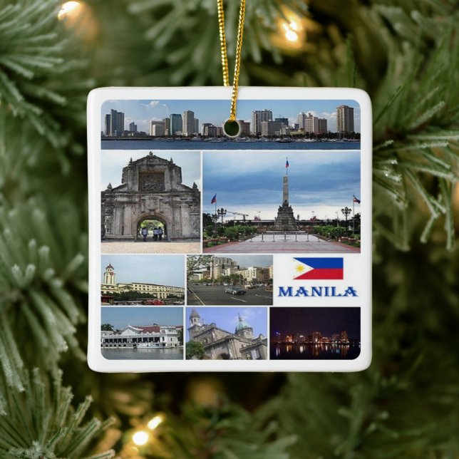 zPH003 MANILA collage, Philippines, Asia, Ceramic Ornament (Tree)